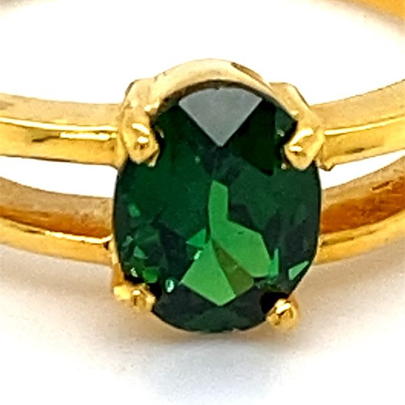 Tsavorite Garnet 1.21ct Solid 18K Yellow Gold Ring - Picture 6 of 6